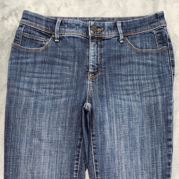 Chico's Jeans Womens 00 XS/2 Blue So Slimming Girlfriend Slim Leg Crop Stretch - Picture 2 of 13